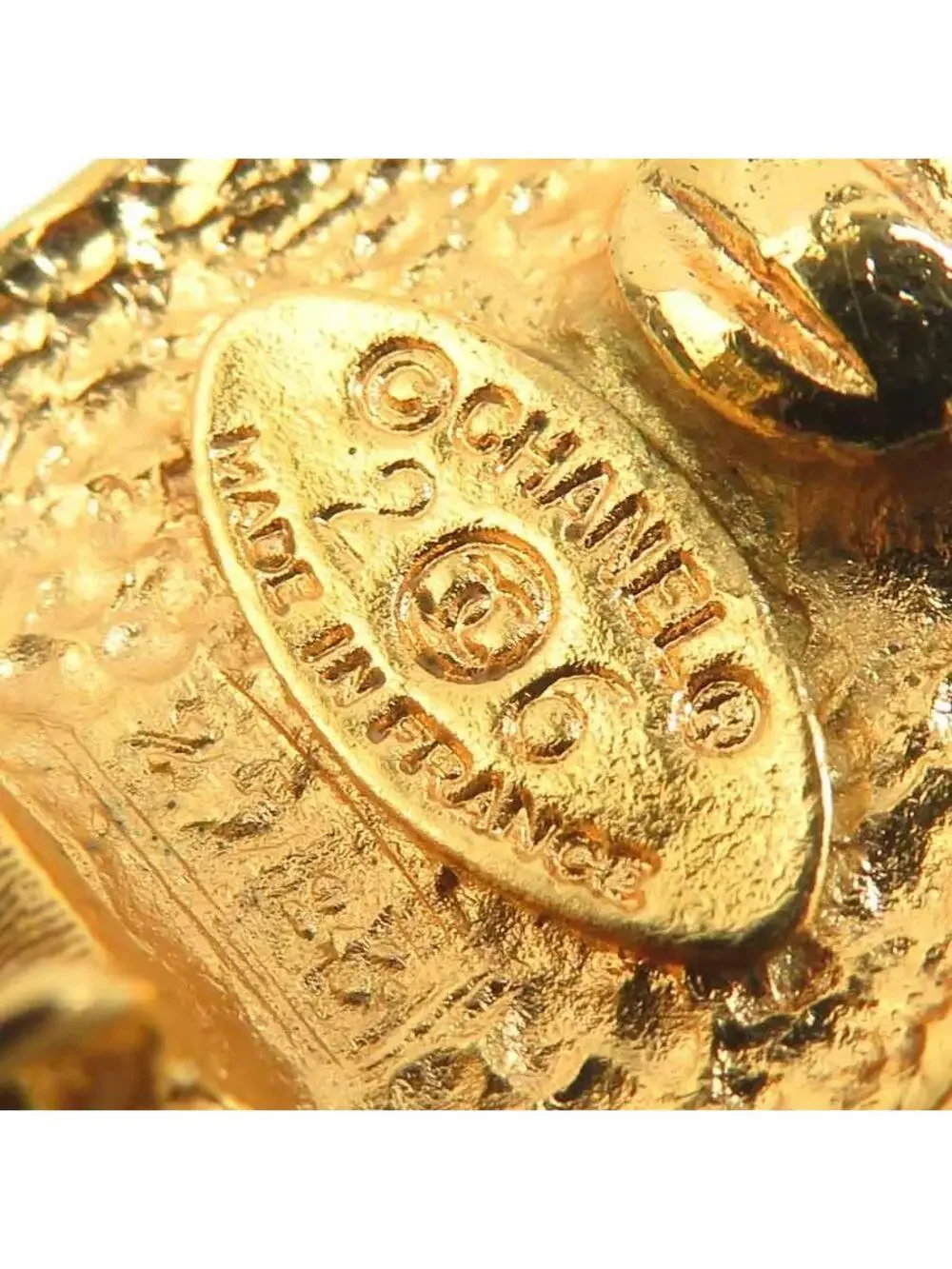 Auth Chanel Cc Logo Earrings Gold Metal #294129C32B